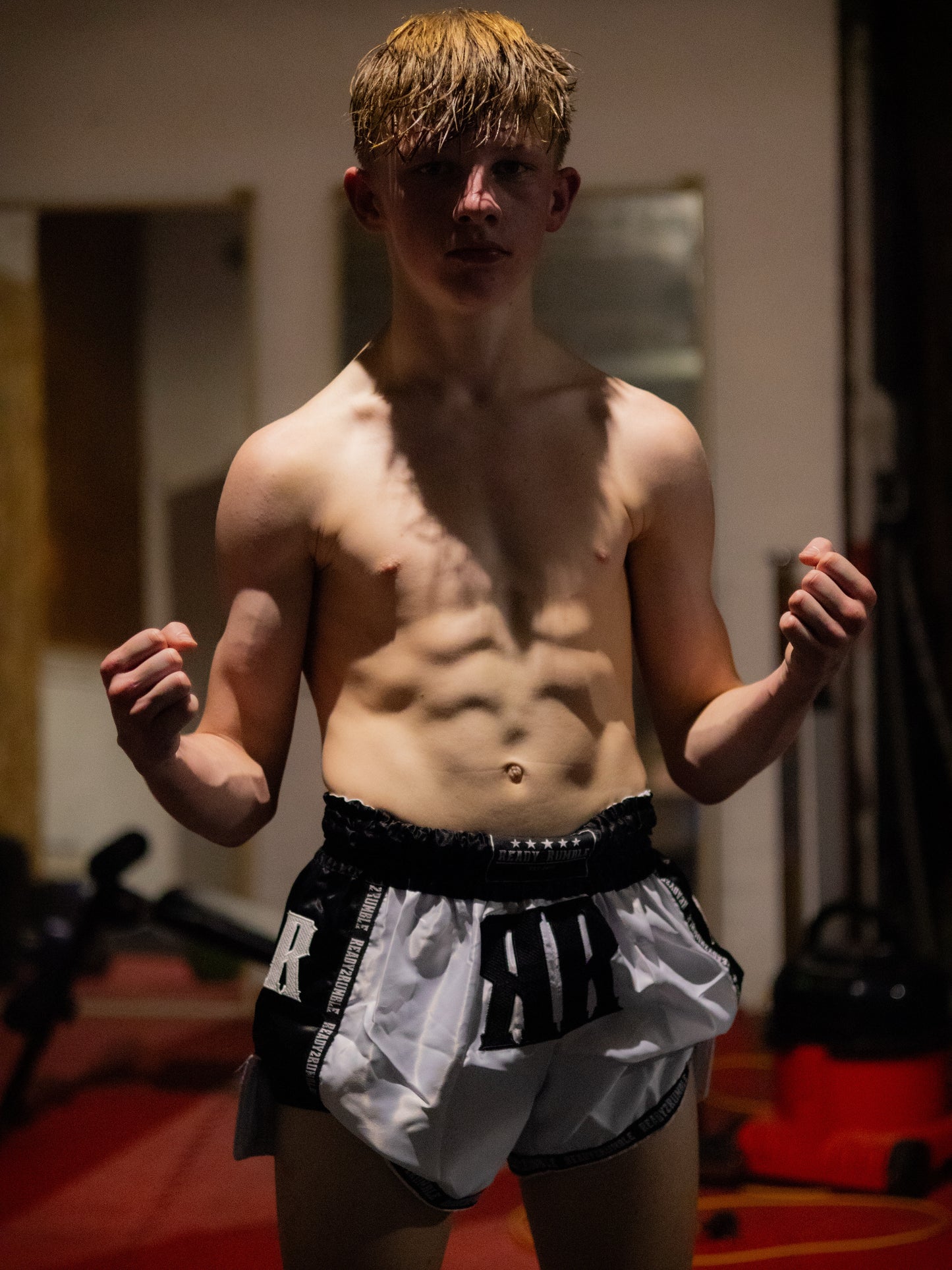 White & black Muay Thai shorts