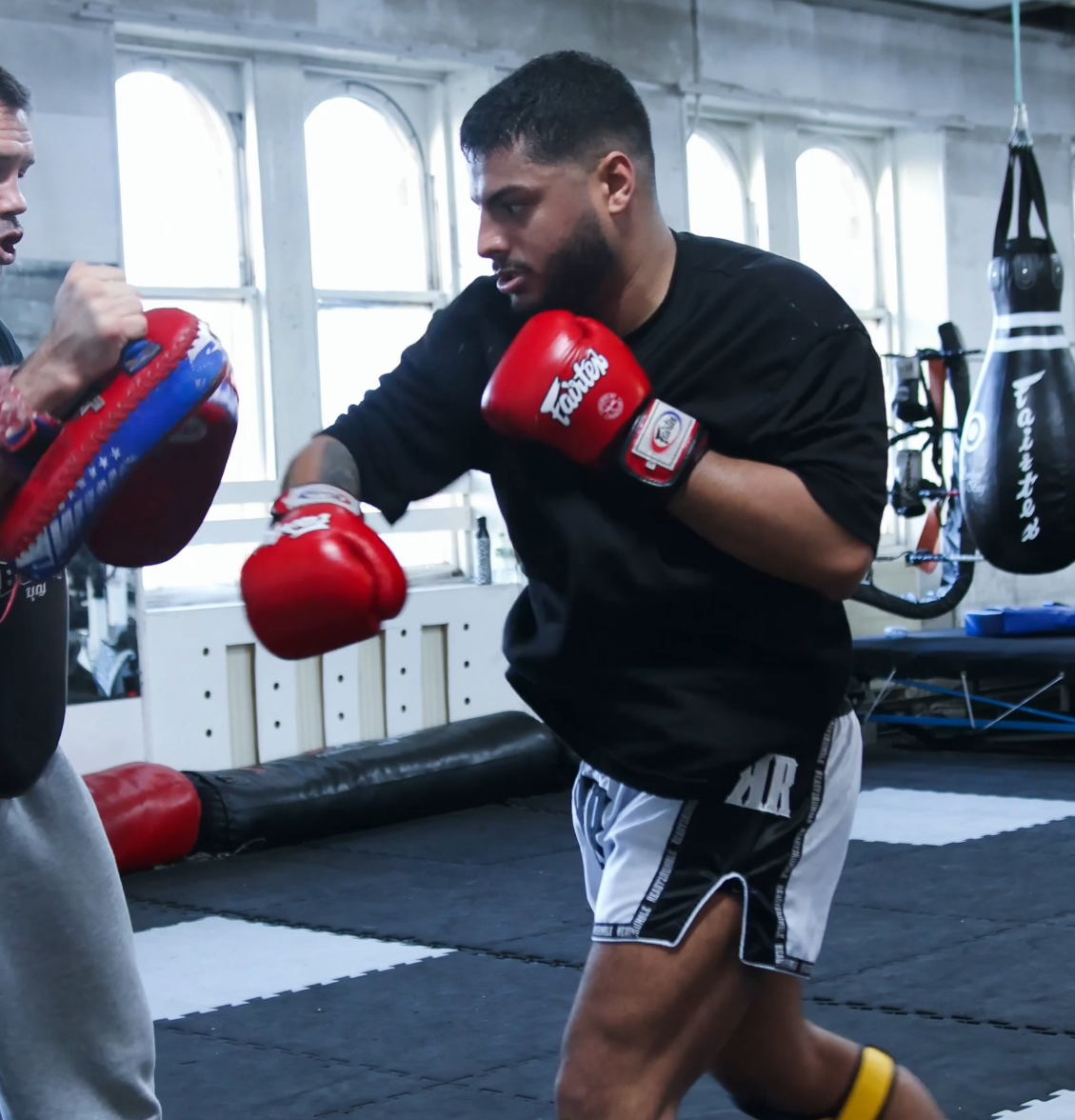White & black Muay Thai shorts