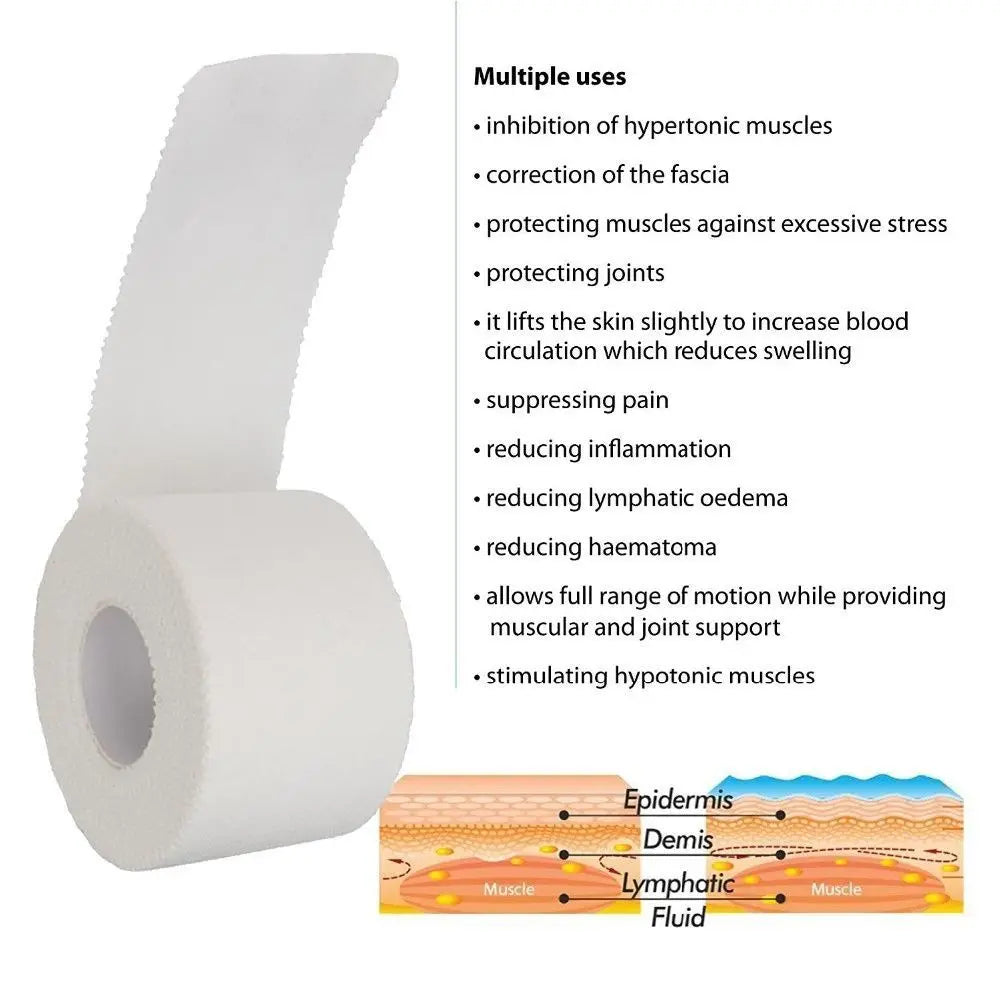 Zinc oxide Waterproof Athletic tape 2.5/3.8/5cm x 9.1m